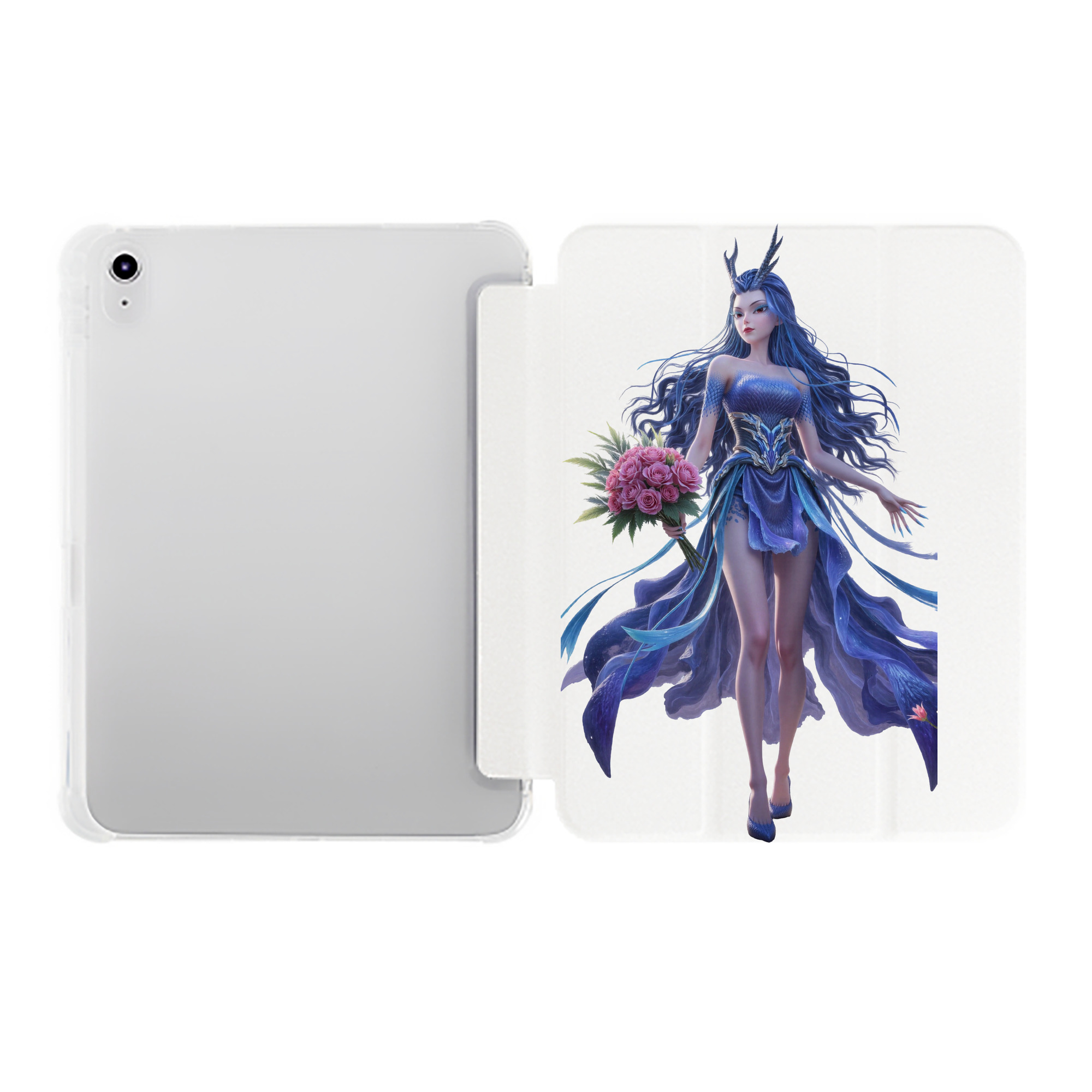 （画像用） Ne Zha 2 ナタ 魔童の大暴れ IPad ケース ペン収納付き 三つ折りスタンド PUレザー×シリコン 対応機種9.5/10.5/10.9インチ